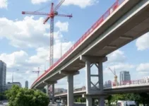 obra do viaduto da Avenida dos Estudantes