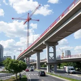 obra do viaduto da Avenida dos Estudantes